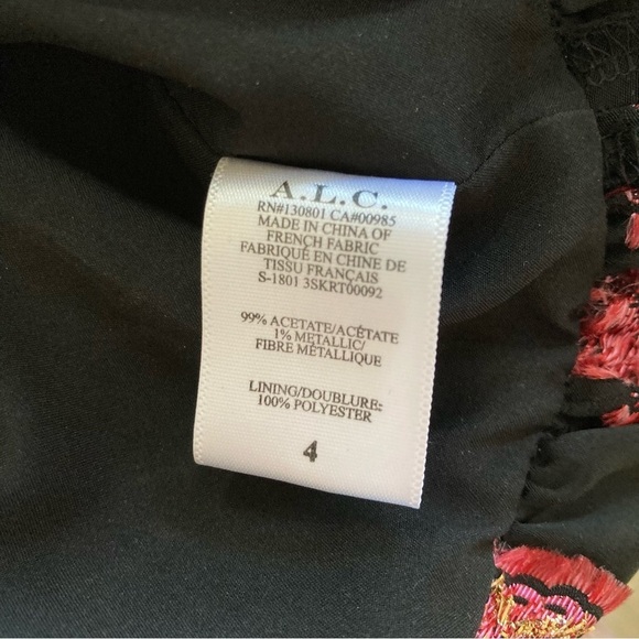 A.L.C. Avalon Metallic Printed Asymmetrical Ruffle Mini Skirt, Size 4 - Picture 6 of 6